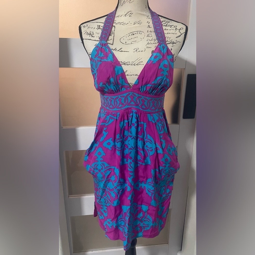 🩷 Alice & Trixie Pink Blue Midi Sundress